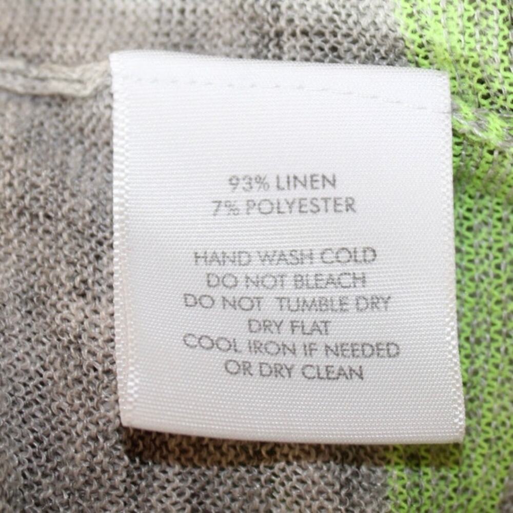 White + Warren Gray White Green Striped Linen Top | Size Small - Picture 5 of 8